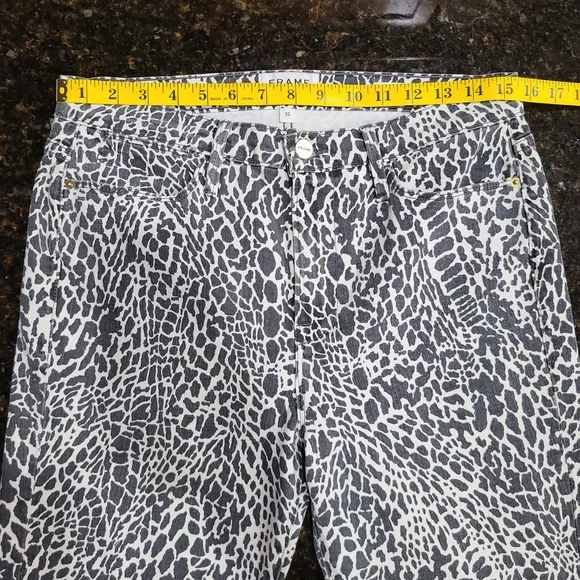 Frame Denim Le High Skinny Black and White Patterned Jeans - Picture 5 of 7